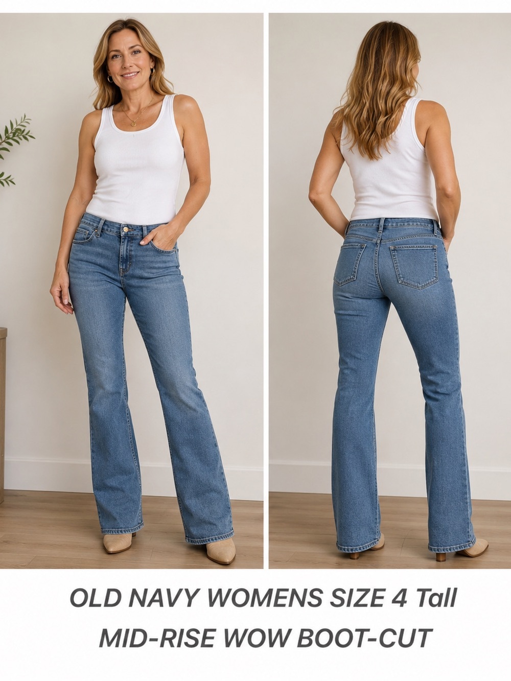 Old Navy Blue Boot Cut Jeans Classic Style Size 4 Tall. Boot Cut. Mid Rise.